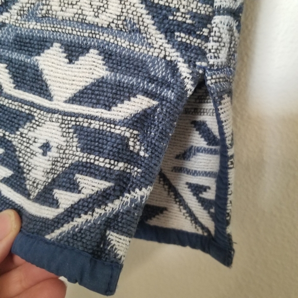 Anu by Natural tapestry jacket blue Aztec design 100% cotton SMALL FLAW - Picture 7 of 11